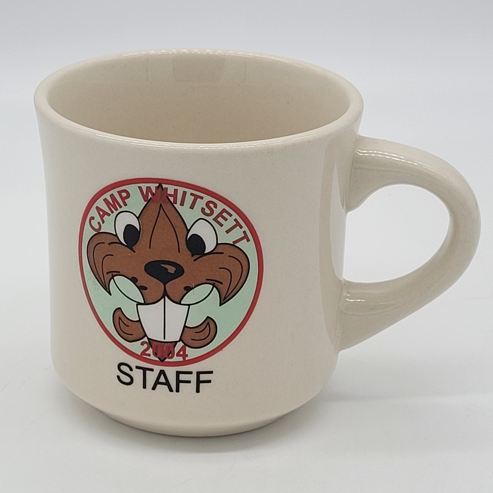 Boy Scouts Camp Whitsett Staff Mug 2004 Featuring - The Beaver, The Fluer De Lis